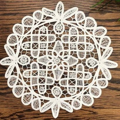 Peking Handicraft - Wholesale Doily - Annie’s Treasures Doilies Battenberg Machine 8" Round 1