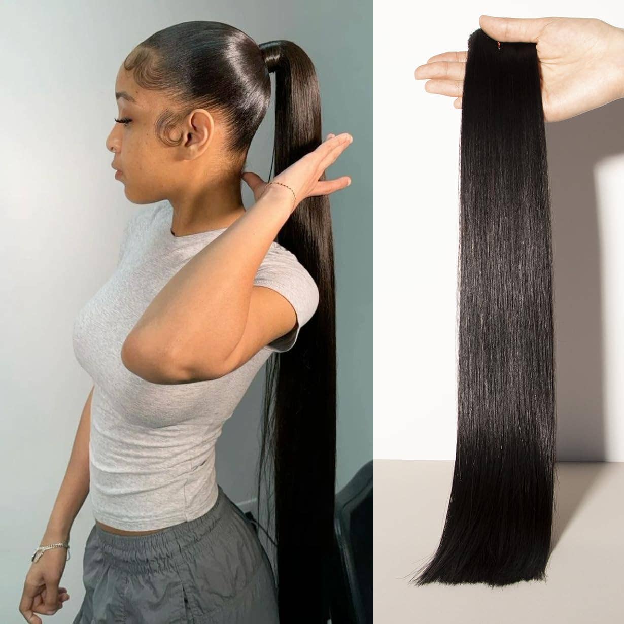 Satsuma Wholesale - Wholesale Hair Extensions - Raw Natural Indian Straight Hair Bundle – 100% Unprocessed Human Hair Weft, Tangle-Free, Thick & Soft4