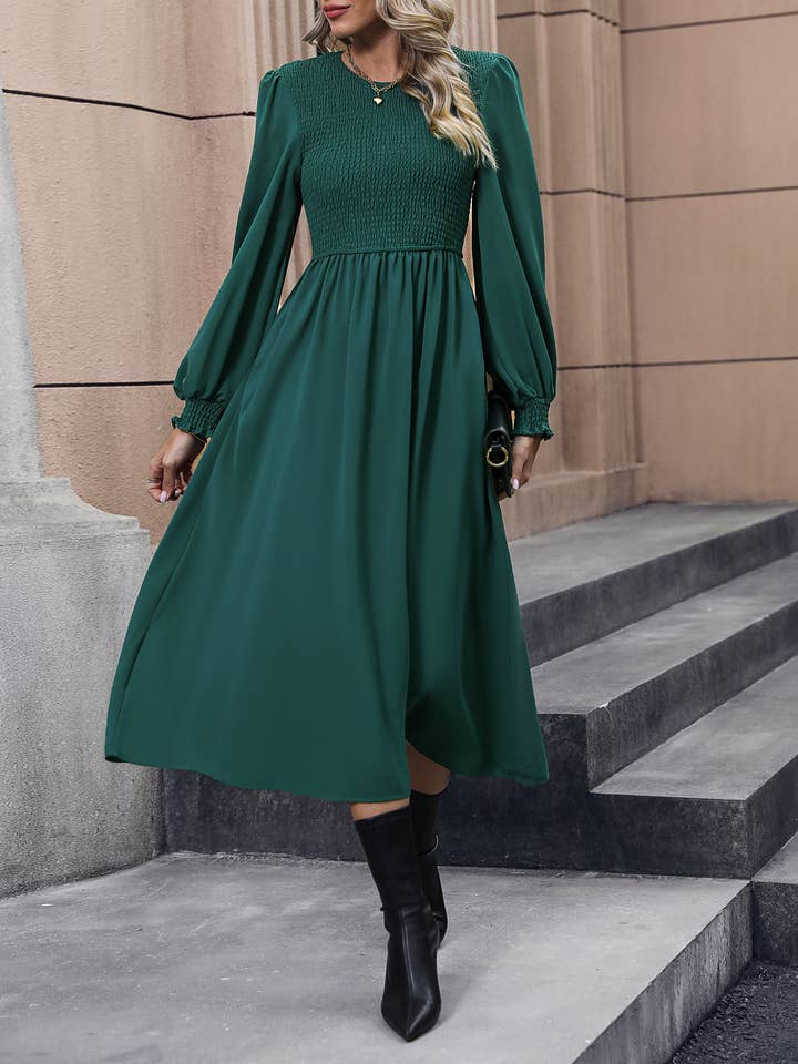dark green Autumn and winter hit women's dresses with a high-end feel for wholesale on Faire5