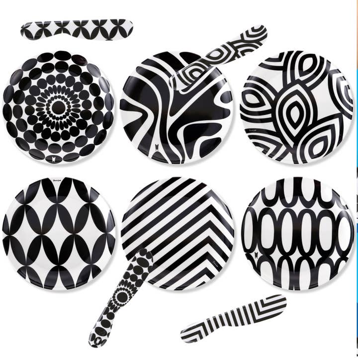 French Bull - Wholesale Cheese Spreader - Black and White Spreader Set4