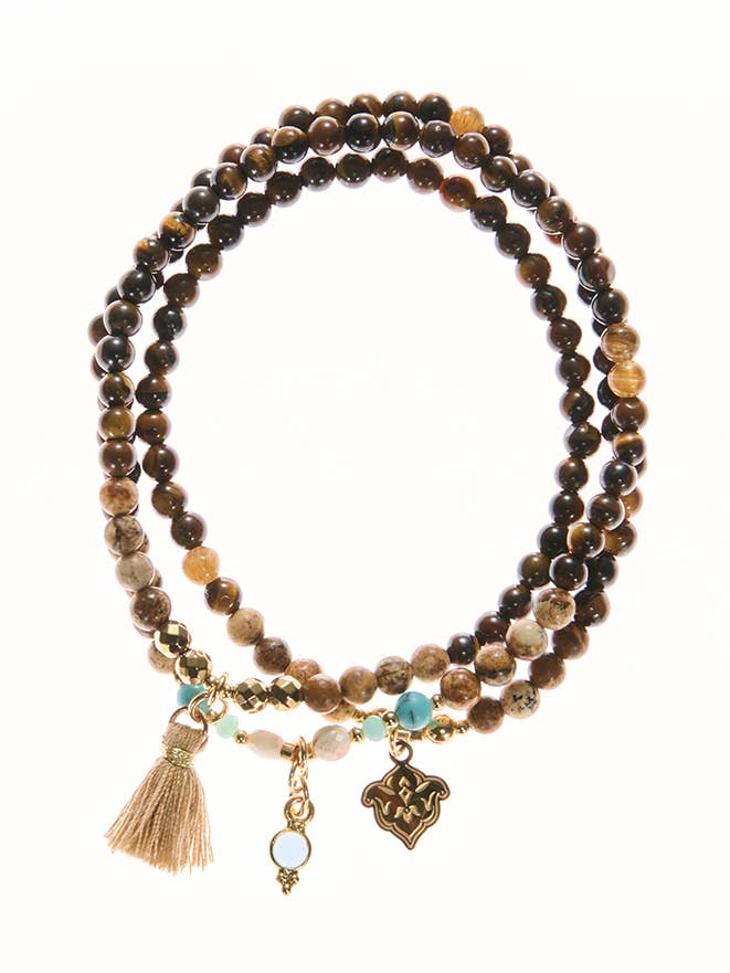 Triple malaarmband med tigeröga för wholesale av samsara collection