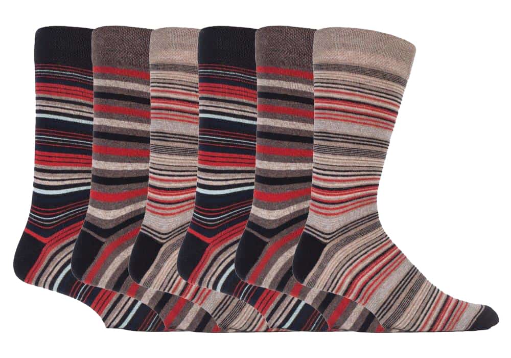 Pontivia Commerce – wholesale Socks – Men's – Mens 6 pack colourful striped patterned dress cotton socks10