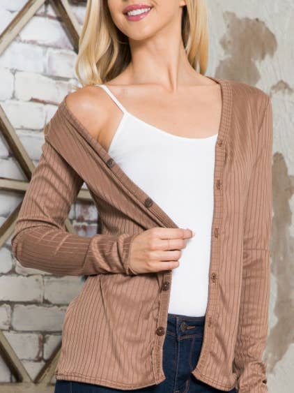 Cardigan côtelé uni pour la vente par aa24