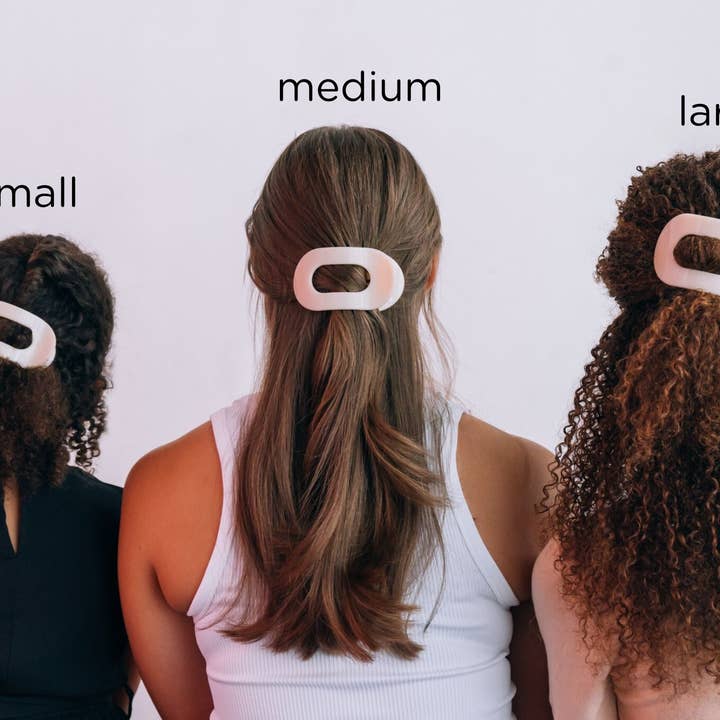 TELETIES - Wholesale Hair Clip - Women's - Round Flat Hair Clip | Large | Midnight Matte