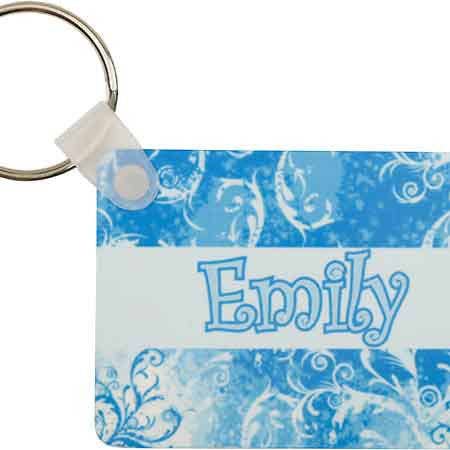 Porta-chaves Retângulo de Alumínio Branco Brilhante 1.6" x 2,25" por atacado de Otter Imprints