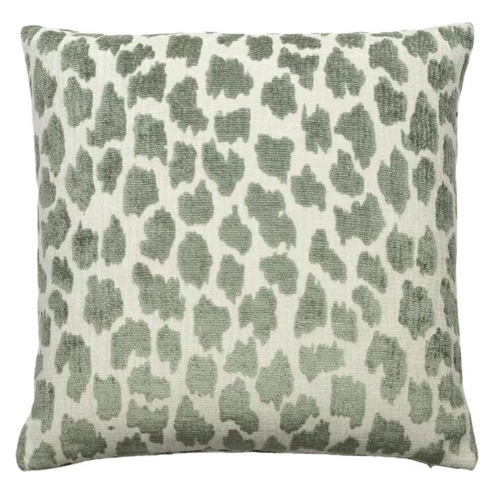 Charlotte Herb Green Chenille Animal Print Throw Pillow for wholesale on Faire