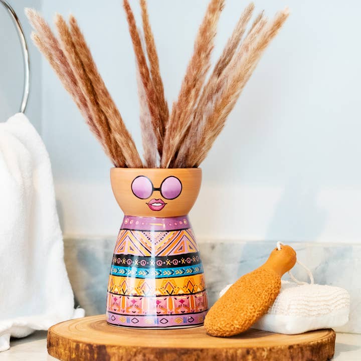 MintAndSoda - Vendita all'ingrosso Vasi - Vaso Face - Tribal - confezione da 122