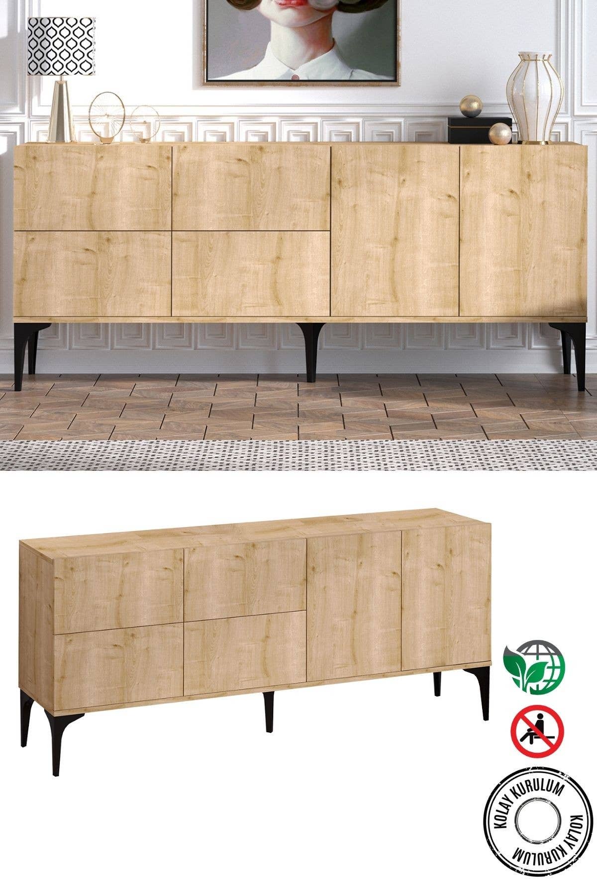 Multi Colored Decormet Laika Console – Sapphire Oak (DEC-20066) for wholesale on Faire