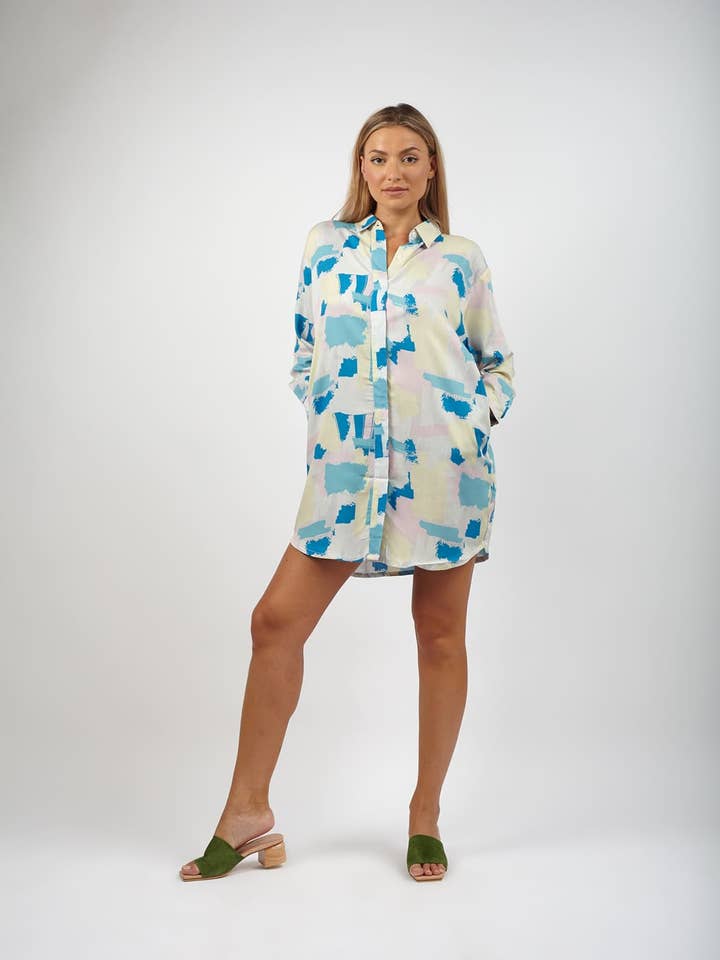 Bijondo - Venta al por mayor Vestido - Mujer - Vestido corto tipo camisa con bolsillos Enza