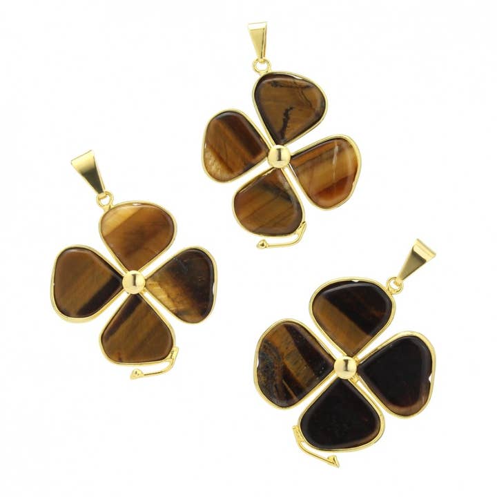 UniArt - Wholesale Individual Charm/Pendant - Golden Clover Pendant2