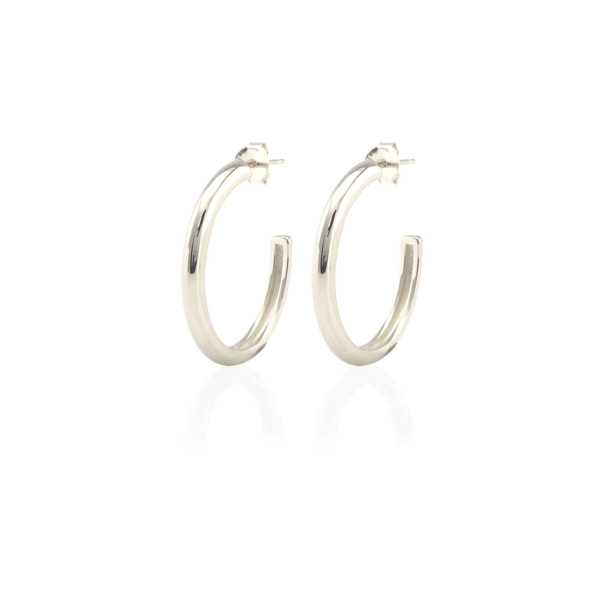 Kris Nations - Wholesale Hoop Earrings - Hollow Hoop Earrings 18K Gold Vermeil | Sterling Silver 15mm and 25mm Hoops Post Closure Nickel Free Hypoallergenic Ships from CA7