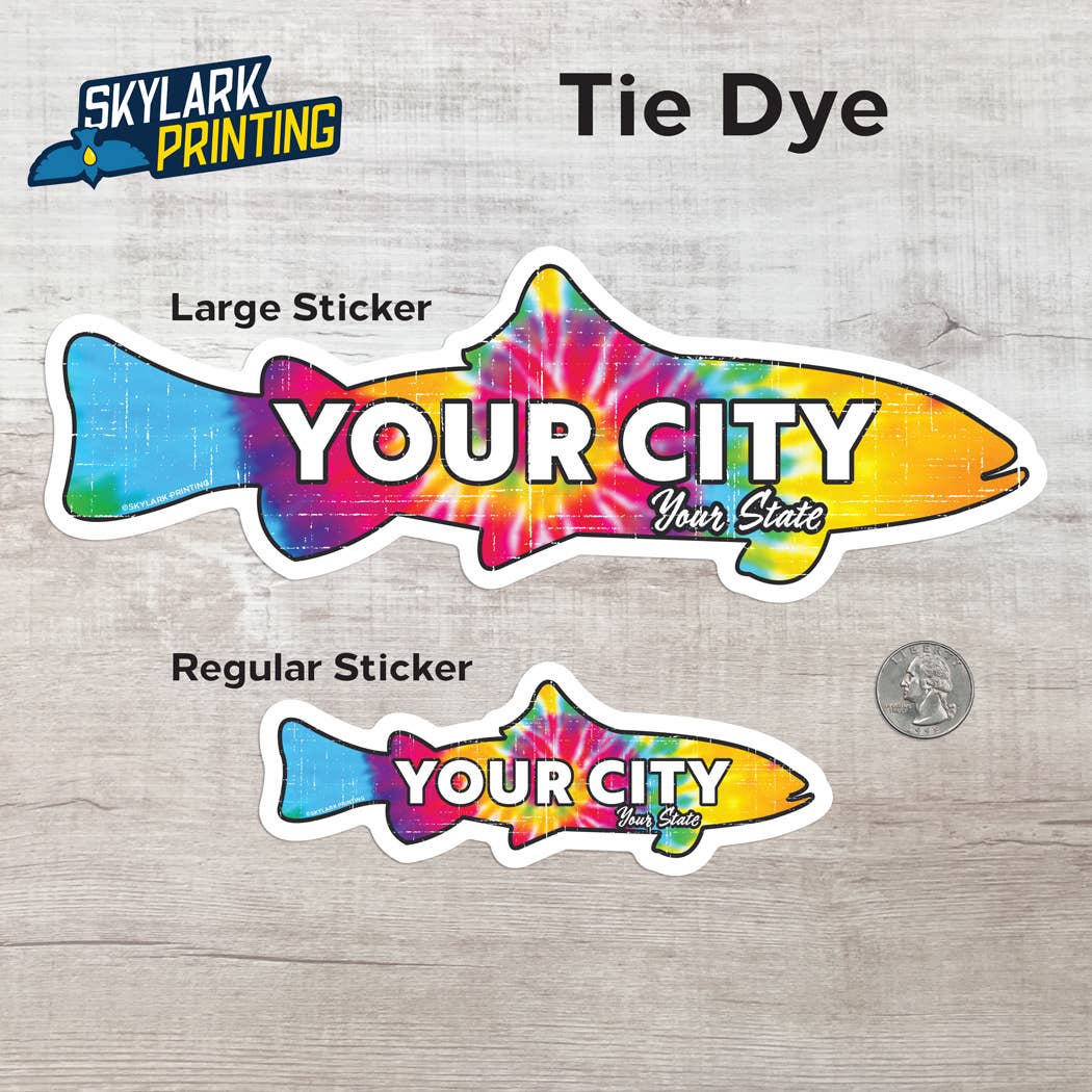 Skylark Printing - Wholesale Sticker - Custom Trout Souvenir Fish Sticker with Your Text3