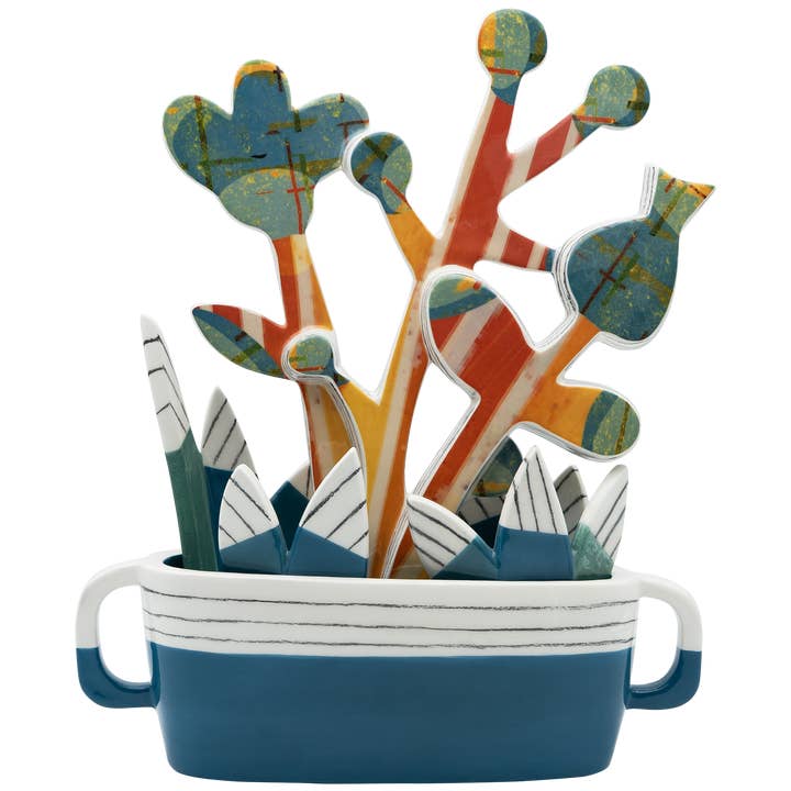 Fioriera Ottanio – Ceramica Scultorea 30x38cm per la vendita all'ingrosso da parte di Terre di Scirocco