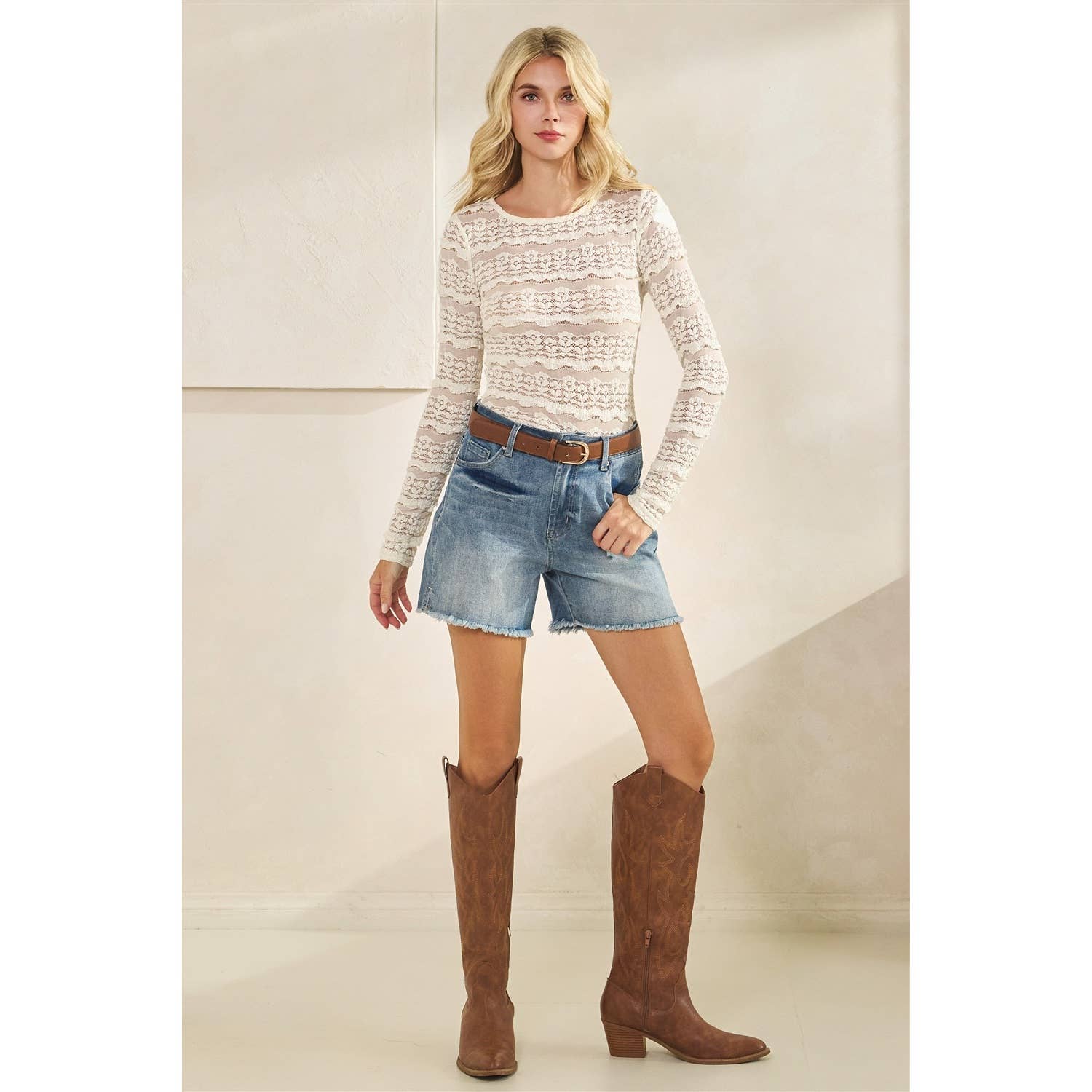 Veveret - Vente Tunique – femme - Haut à manches longues en dentelle9