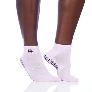 Unisex White Cotton Socks with Evil Eye Design
