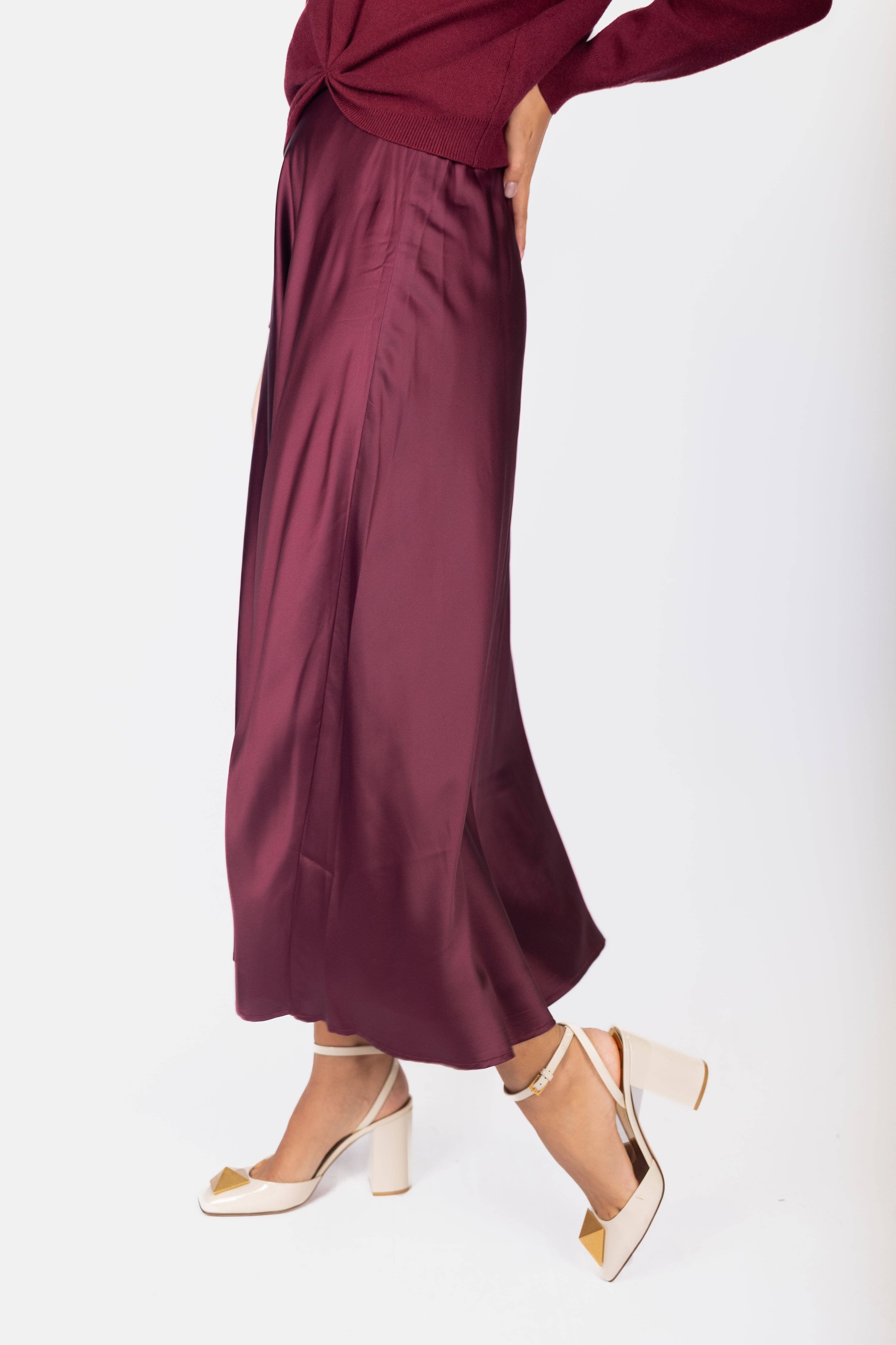 Yakira Bella - Wholesale Skirt - Women's - Lisa Skirt (Burgundy Solid)3