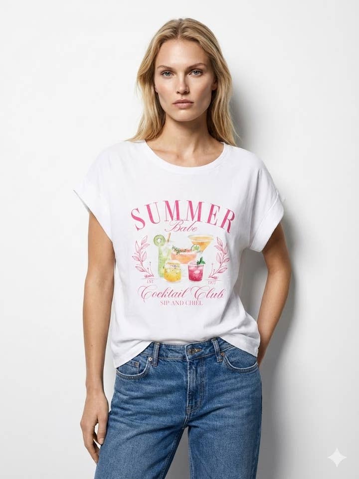 Camiseta de Algodón Estampada en Verano @46931_TsSummer para venta al por mayor de Mimi & Gogo