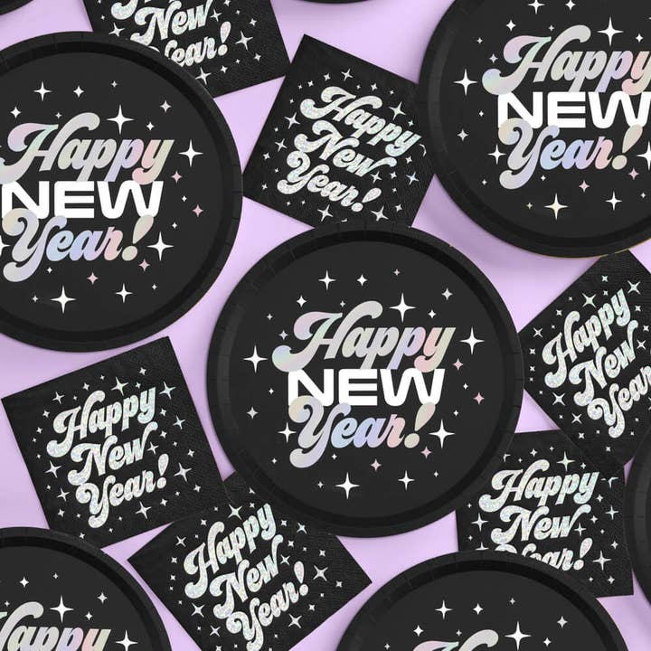 xo, Fetti - Wholesale Disposable Napkin - Happy New Year! Napkins - 50 foil napkins
