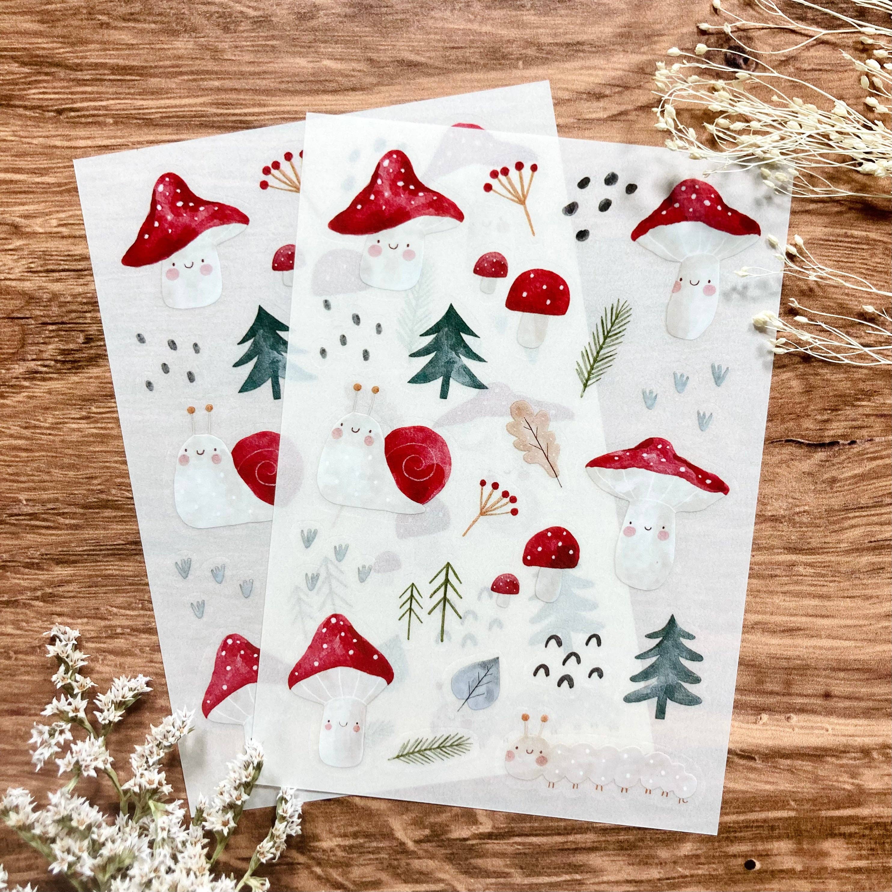 Meowashi Studio - Wholesale Sticker - Mushroom Rub-on Transfer Sticker2