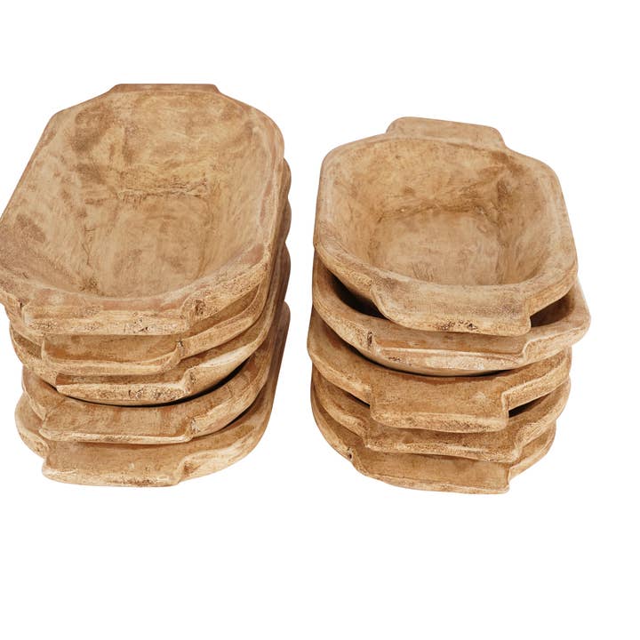 Mini Heartland Bowl-6x10 inch-Home Decor #2-Antiqued White for wholesale by My Amigos Imports