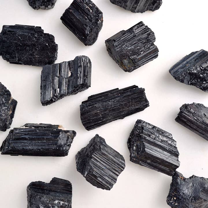 Raw/Rough Black Tourmaline Crystals for wholesale by The Essential Collection