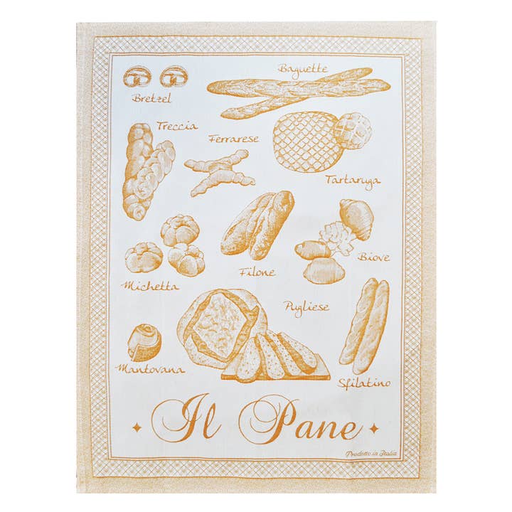 Abbiamo Tutto - Vente Torchons - Serviette de cuisine - Collection Pain - Jaune