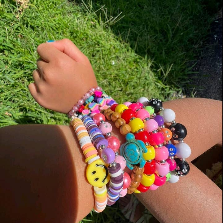 Adorable Children's Stretch Bracelets 1 pack of 12 assorted for wholesale by Paco Designs