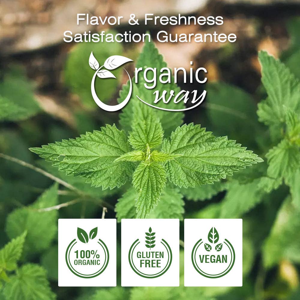 Organic Way LLC - Vente Herbes aromatiques - Poudre de Feuille d'Ortie (Urtica dioica) - Thé aux Herbes | Certifié Kasher | Cru, Végétalien, Non OGM & Sans Gluten | Certifié USDA | Origine - Albanie2