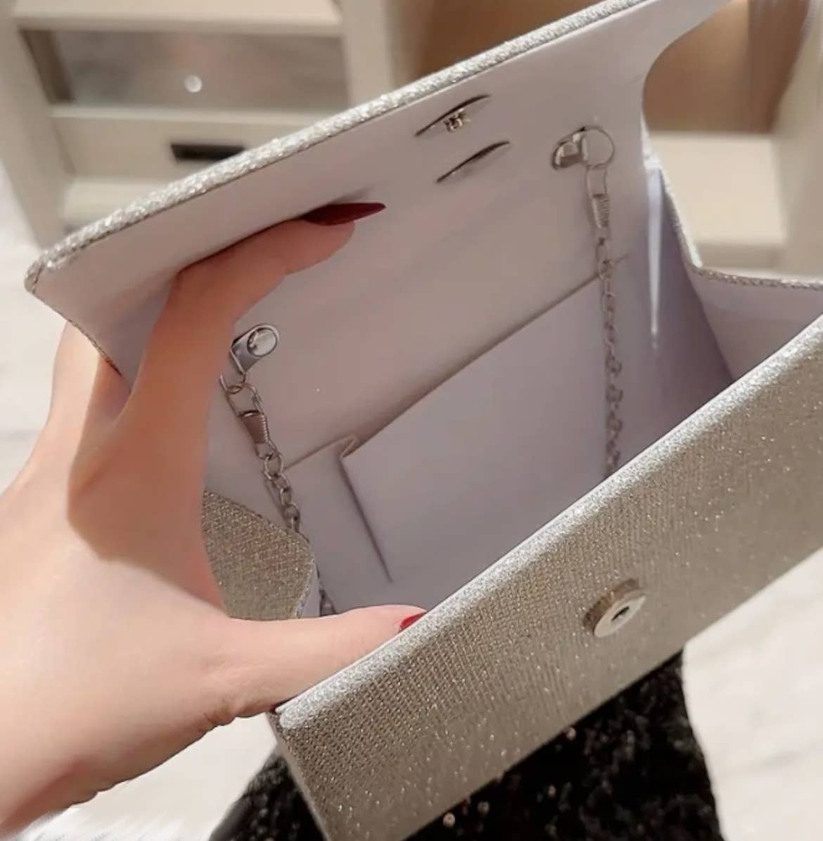 Peachy Pendants - Wholesale Top Handle Bag - Women's - Sparkle Purse - with Red Plaid Bow3