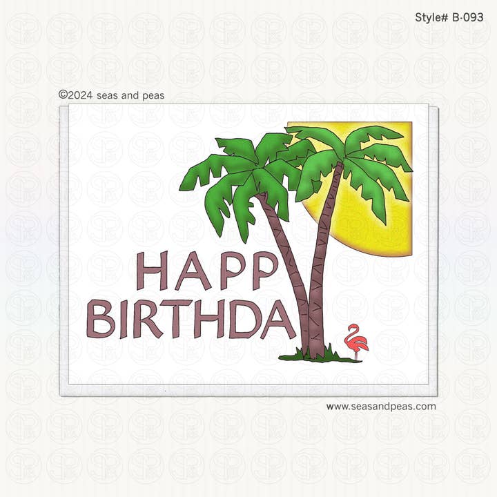 Palm Trees Birthday Card for wholesale by Seas and Peas, LLC