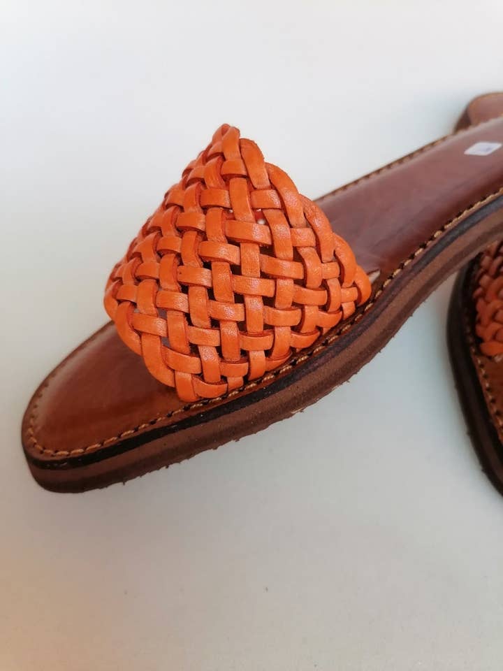 HandmadeBestSeller - Wholesale Sandals - Women's - Handwoven Leather Slide Sandals, Braided Strap, Durable Sole3