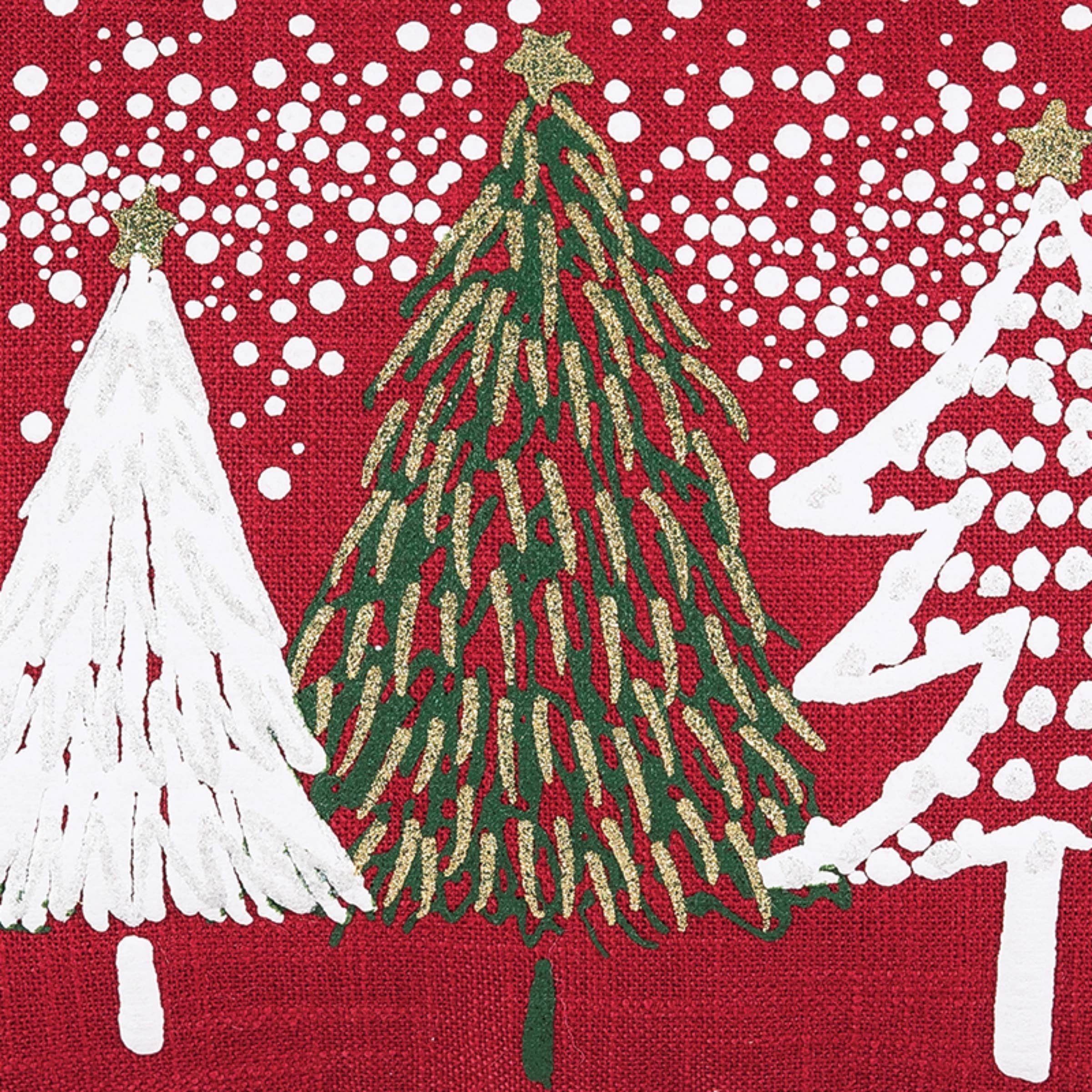 C&F Home - Vente Coussin décoratif - Coussin décoratif de Noël avec arbres enneigés2