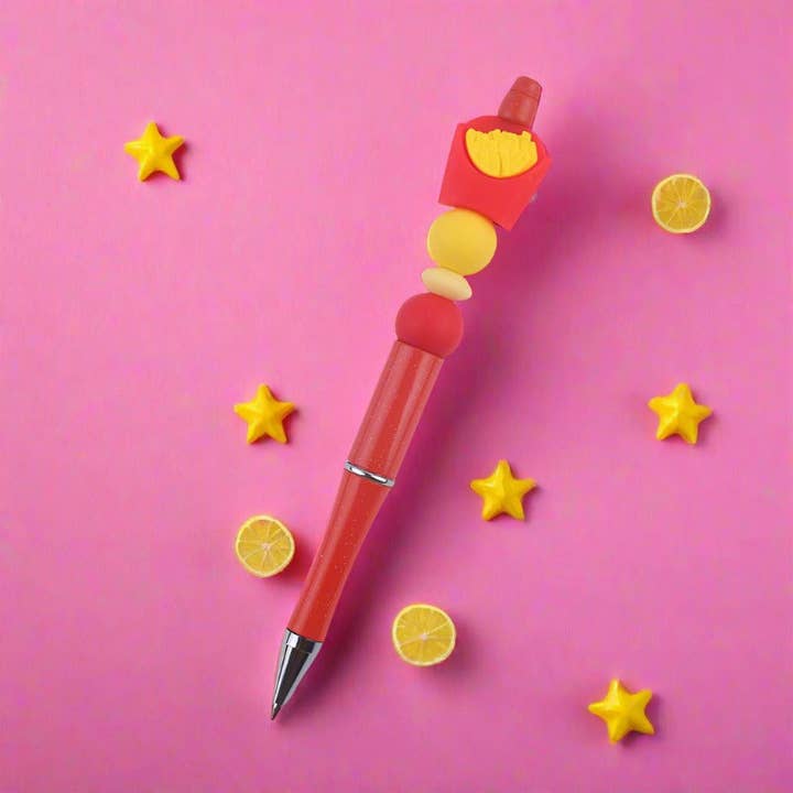 Kleur/F Cartoon Fruit kunststof kralenpennen in siliconenkleur voor groothandel op Faire