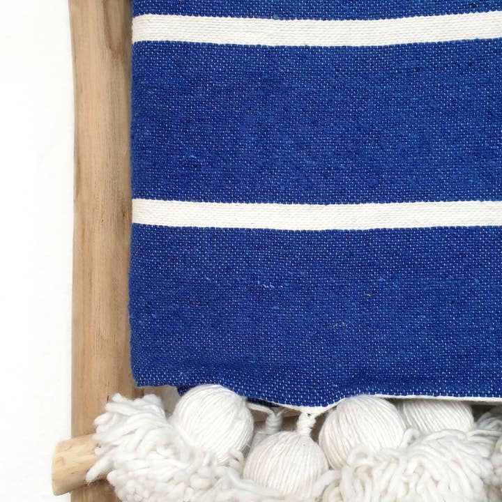Living Multicultural - Wholesale Bedding Blanket - Pom Pom Decke 250 x 150 cm | Chefchaouen2
