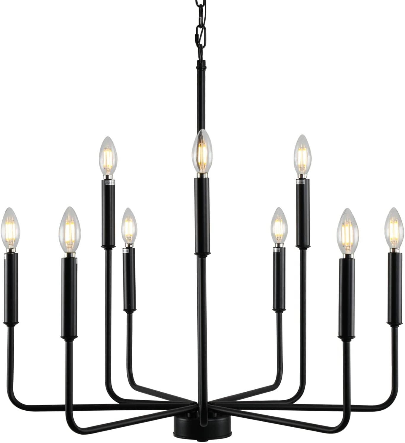 Black Farmhouse Chandelier 9 Light Dining Room Rustic for wholesale on Faire8