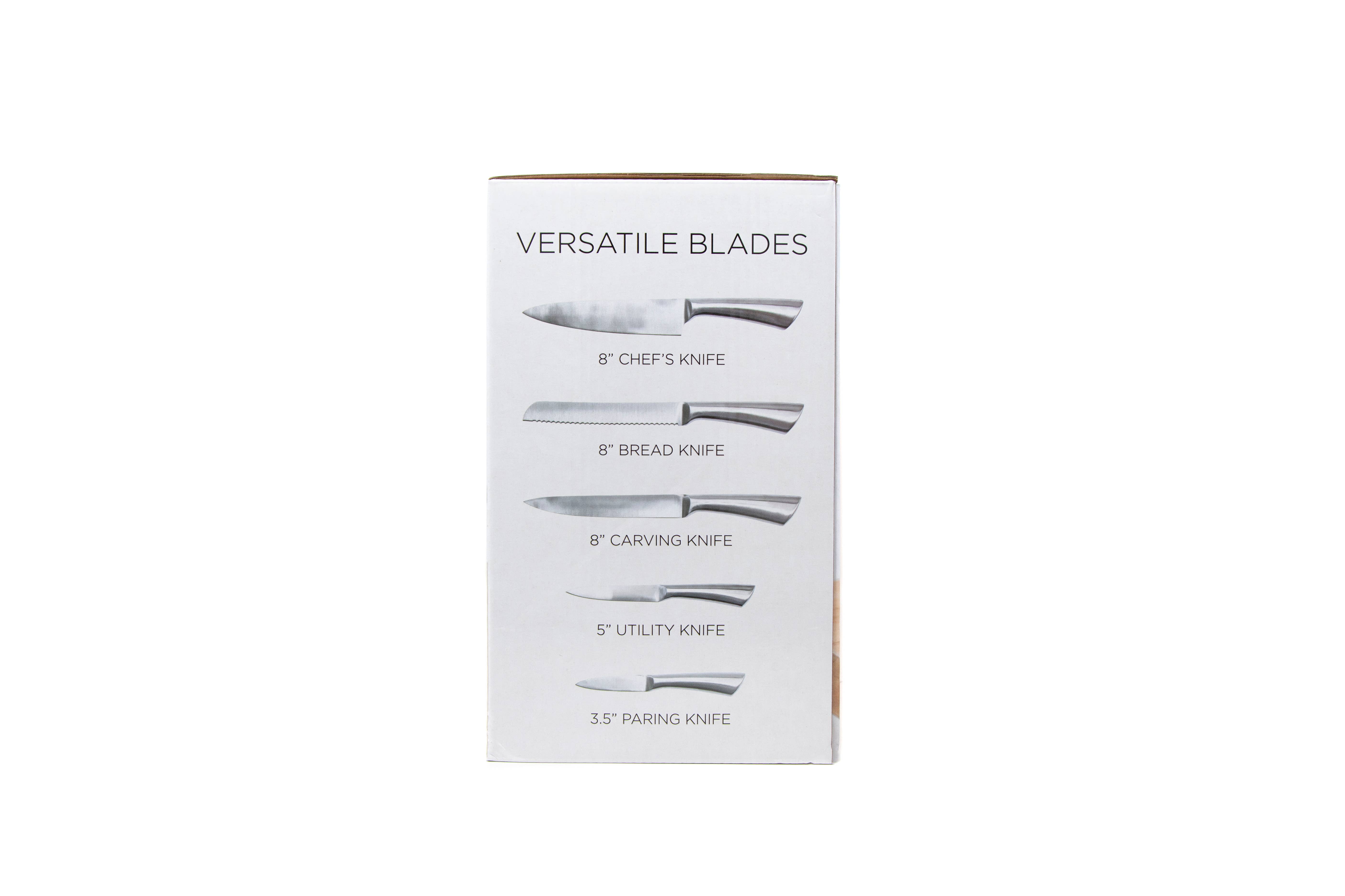 Wholesale 5Piece Stainless Steel Knife Set with Stand for your store