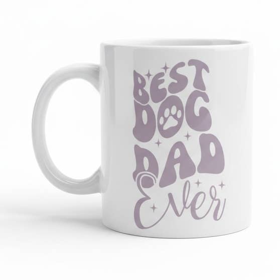 Best Dog Dad Ever Mok Lila - Keramische Mok 11oz Vaderdag Cadeau voor wholesale door Teckels Tales Travels