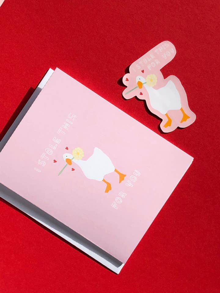 I Stole This Flower for You Funny Valentine's Day Card for wholesale by State Of The Marth