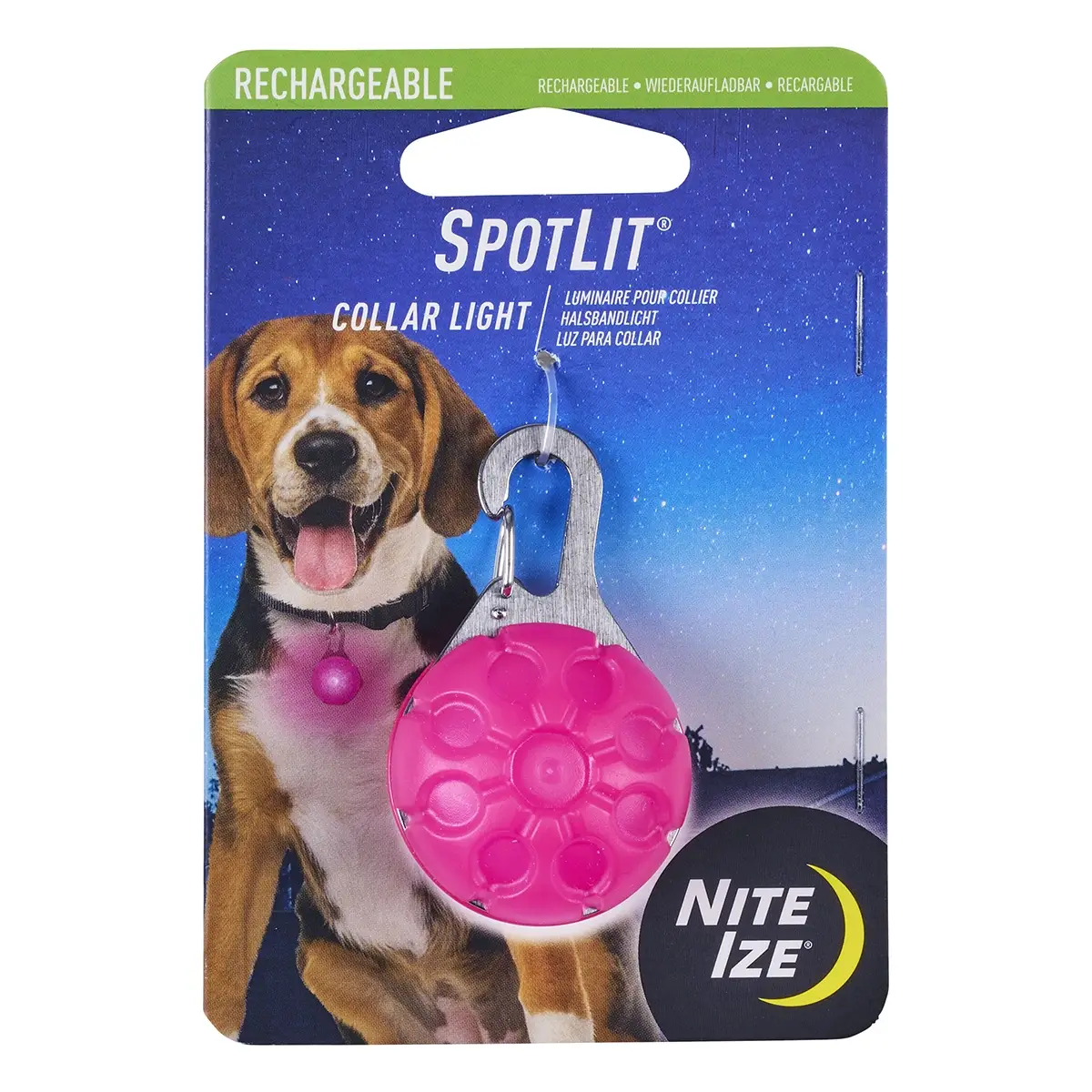 Pet Palette Distribution - Wholesale Pet Collar - Cat/Dog - Nite Ize SpotLit® Rechargeable Collar Light - Pink0