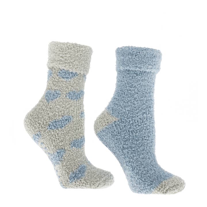 MinxNY - Wholesale Socks - Women's - Lavender Infused 2-Pair Slipper Socks - Hearts11
