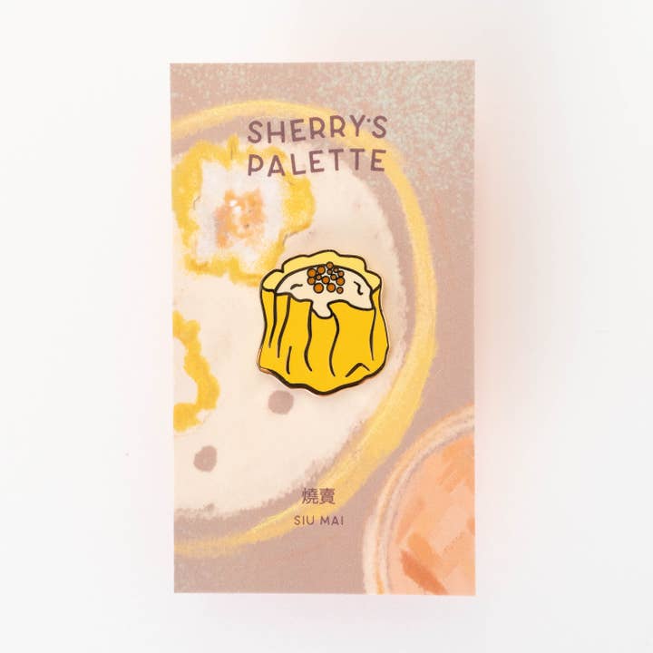 Siu Mai Enamel Pin for wholesale by Sherry's Palette