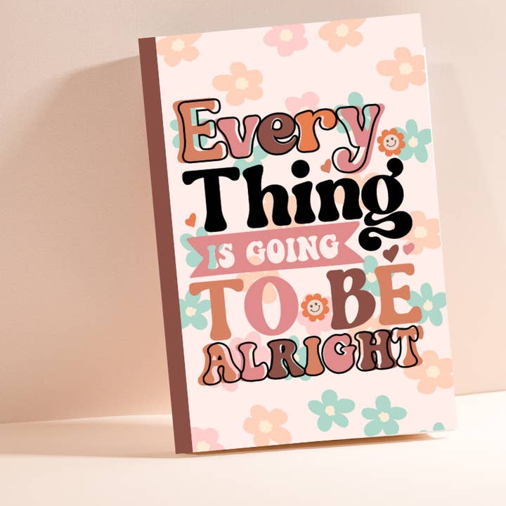 Everything is going to be Alright Inspirational Retro for wholesale by Que Linda Stationery Shop