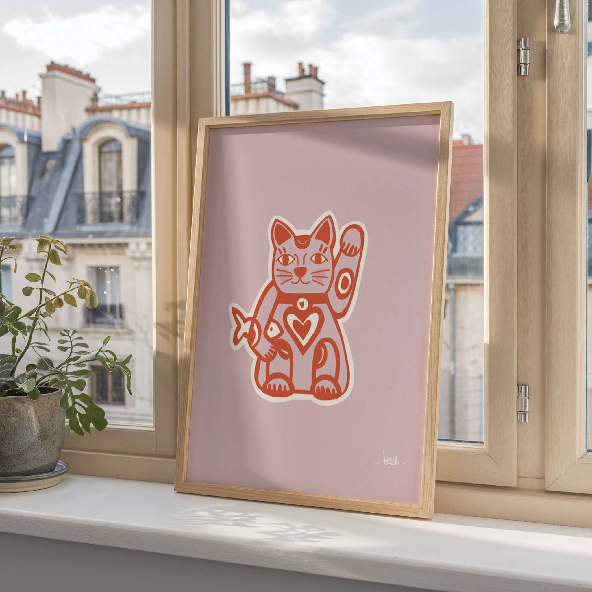 beeb – Engroshandel Plakat – Plakat 'Lucky Cat' med maneki-neko held og lykke kat3