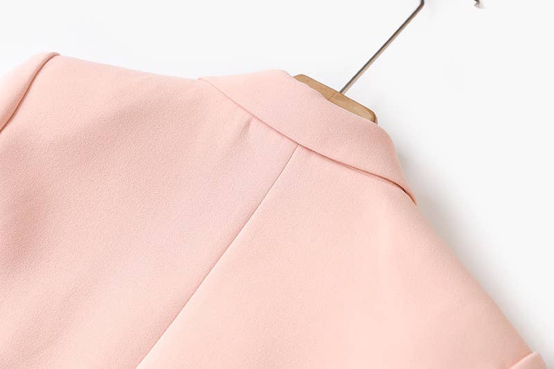 Lyserød BL8-6L Chic Pink 3/4 ærmet jakke med kontrastsøm for engroshandel på Faire12