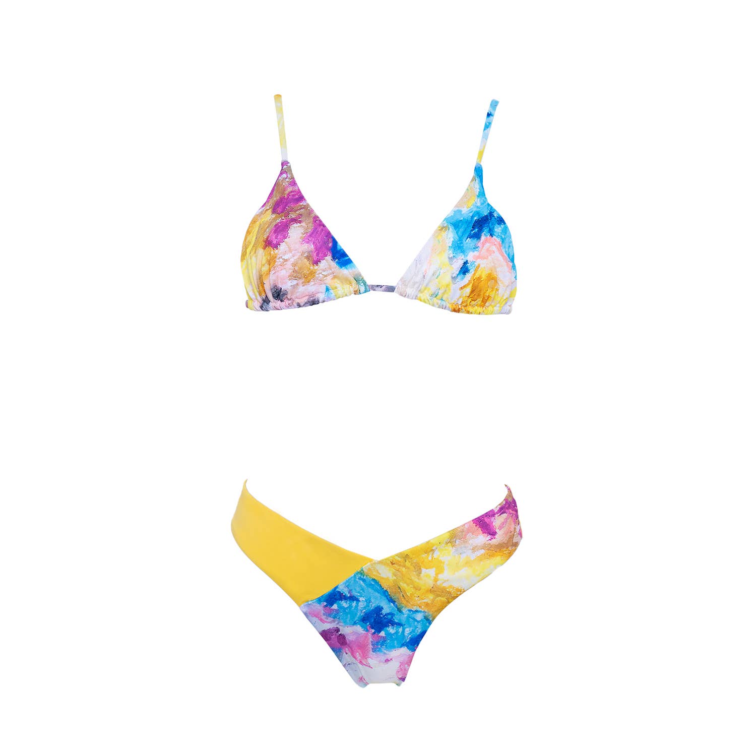 Aulala Paris - Wholesale Two Piece Swimsuit - Women's - Aulala X fuchsia - Artistic triangle & tanga bikini set1