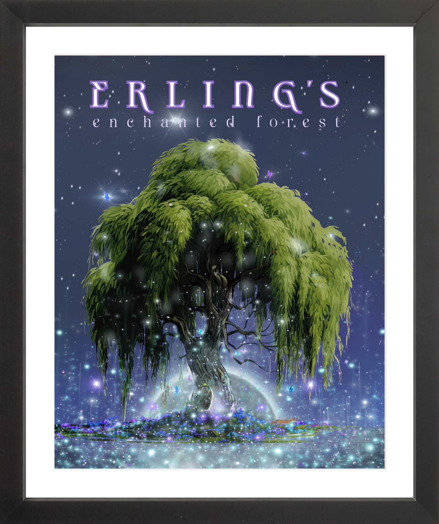 Erling's Enchanted Forest – wholesale Väggdekor - Barn och baby – Erlings förtrollade skog - TWILIGHT Inramad tryck0