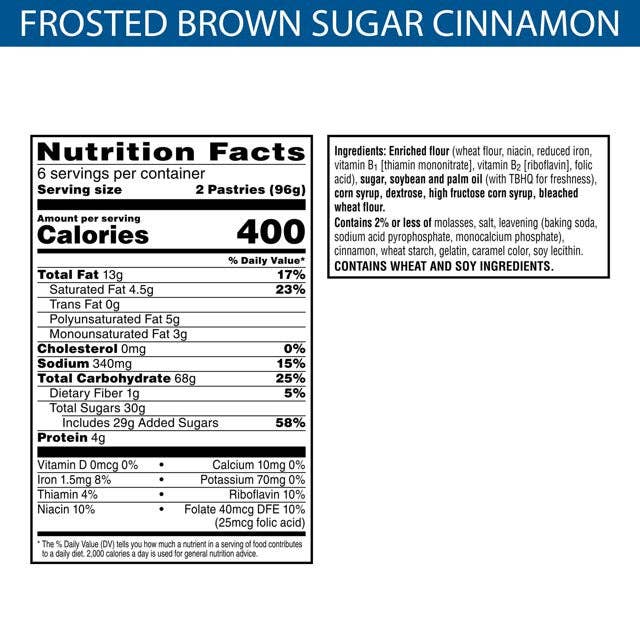 I Got Your Candy - Wholesale Snack Bar - Pop Tarts Frosted Brown Sugar Cinnamon 3.67oz - 6ct6
