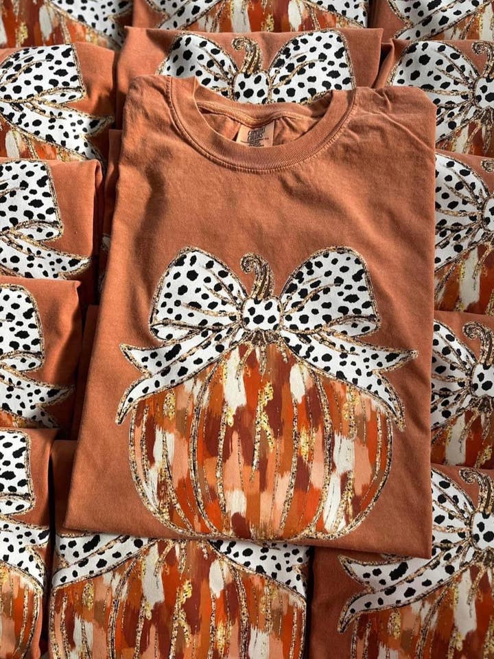Polka Dot Pumpkin Tee for wholesale by Sassy Fras Couture Co