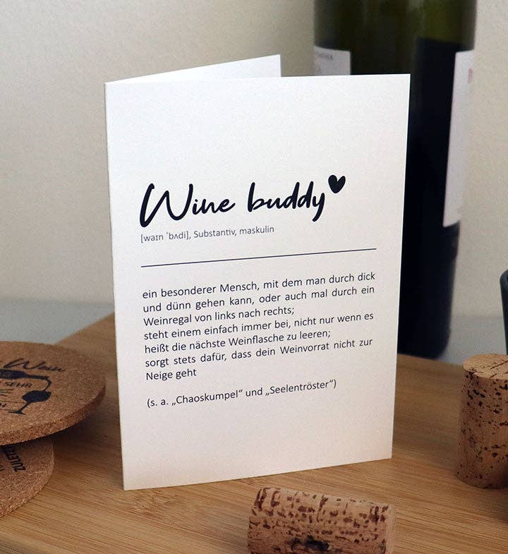 WeinLIEBLING - Wholesale Friendship Card - Grußkarte "Wine buddy"1