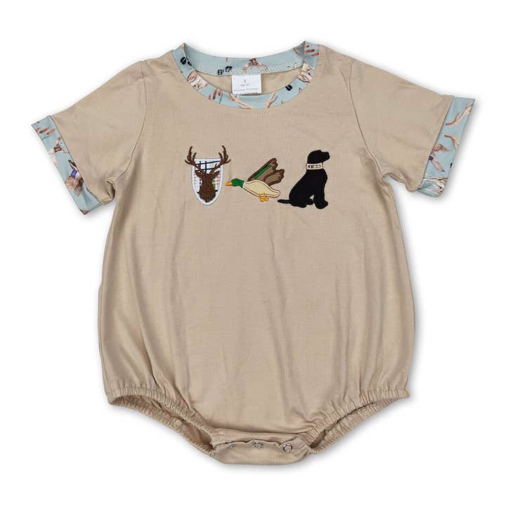 Yawoo Garments - Wholesale Bodysuit (Non-Footed) - Baby - Bottomland camo short sleeves duck baby boy romper